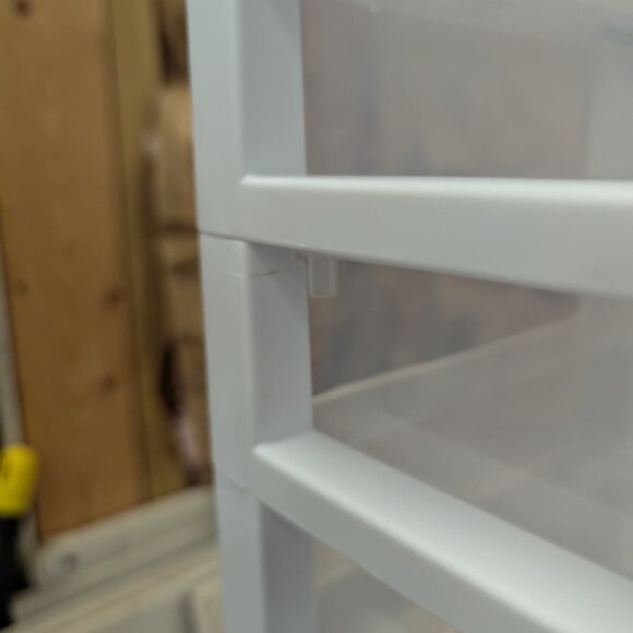 Sterilite 5-Drawer Desktop Organizer – Small Clearview White Unit - brown stains - Picture 3 of 8